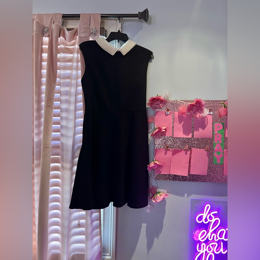 Betsey Johnson Pearl Addams Family Wednesday fit and flare dress size 8.